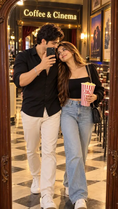 Coffee & Cinema — AI Photo Editing Prompt on Faymas