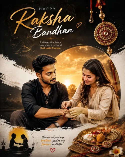 “Rakhi: A Bond That Lasts Forever ❤️✨” — AI Photo Editing Prompt on Faymas