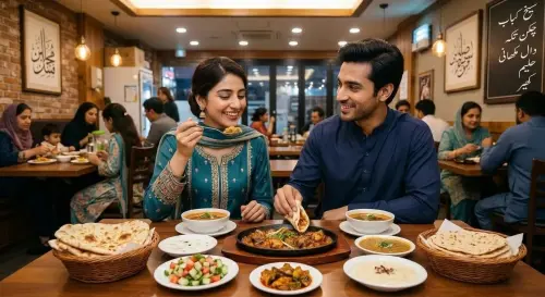 Teal Traditions: A Pakistani Culinary Date — AI Photo Editing Prompt on Faymas