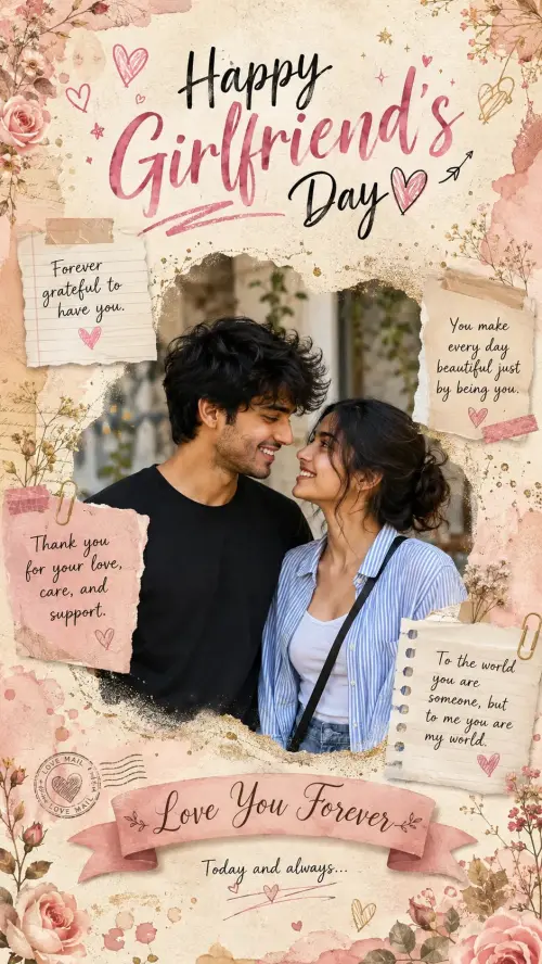 Happy Girlfriend's Day poster — AI Photo Editing Prompt on Faymas