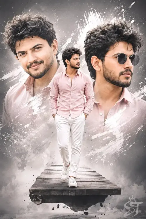 Three Shades of One Man – Cinematic Triple Portrait Poster — AI Photo Editing Prompt on Faymas
