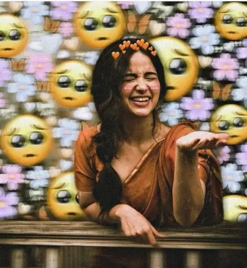 Cute Emoji Flower Garden Portrait 🌸🧡 — AI Photo Editing Prompt on Faymas
