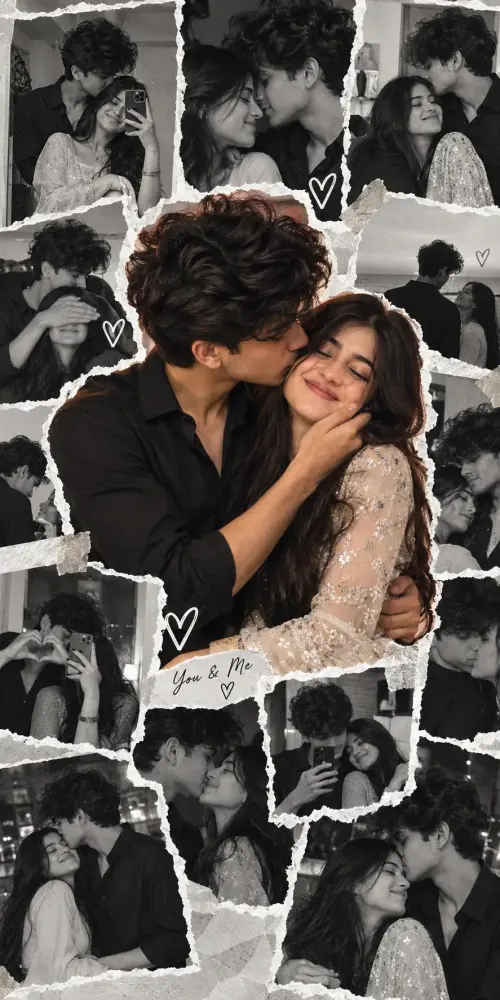 Romantic Couple Photo Collage ❤️ | Aesthetic Love Scrapbook Edit — AI Photo Editing Prompt on Faymas