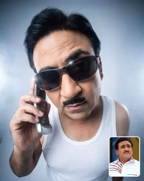 “Retro Call — Classic Bollywood Comedy Portrait” — AI Photo Editing Prompt on Faymas