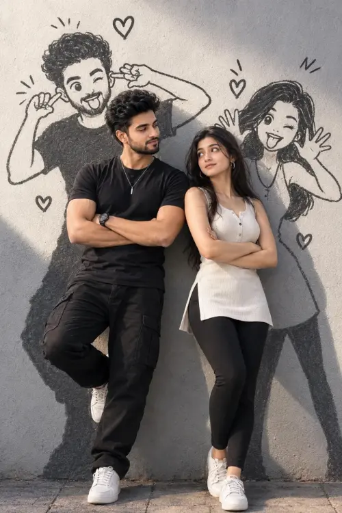Funny couple — AI Photo Editing Prompt on Faymas