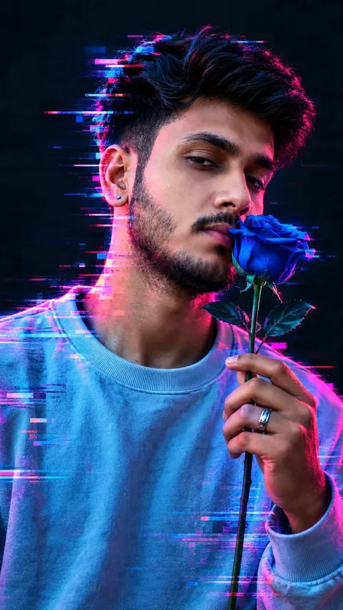 📸 Ultra-Realistic Neon Glitch Portrait Prompt — AI Photo Editing Prompt on Faymas