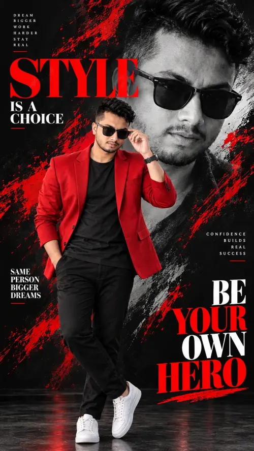 🔥 Red & Black Luxury Fashion — AI Photo Editing Prompt on Faymas