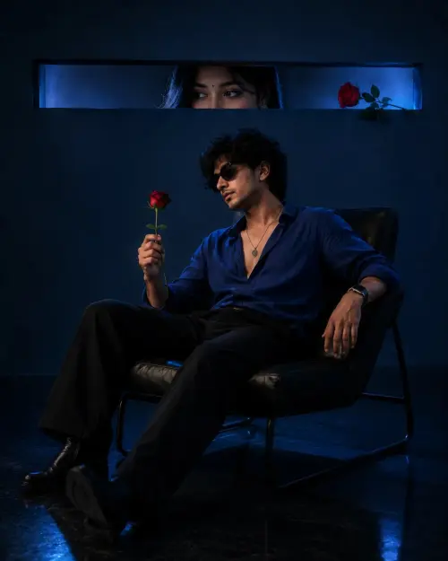 Noir Romance in Blue Light — AI Photo Editing Prompt on Faymas