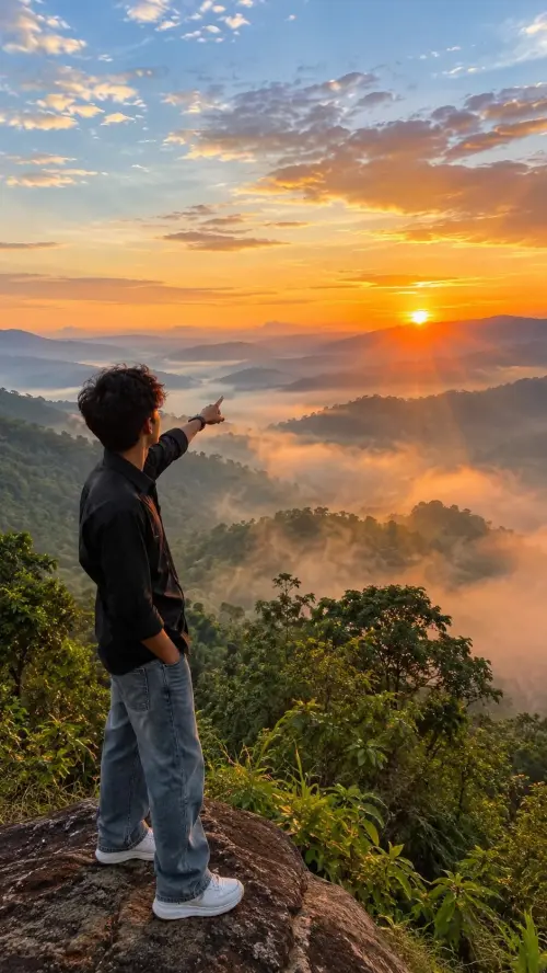 Ultra-realistic 4k cinematic photography a boy standing on butiful mountain — AI Photo Editing Prompt on Faymas