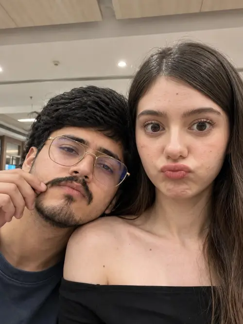 Playful Close-Up Couple Selfie – Candid Indoor Moment — AI Photo Editing Prompt on Faymas