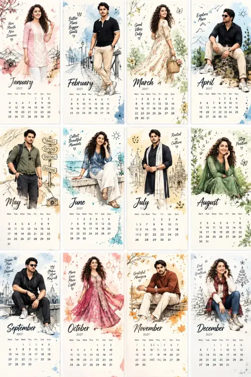2027 Calendar CGi image prompt — AI Photo Editing Prompt on Faymas