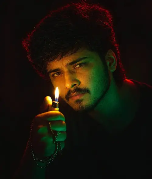 Neon Noir Lighter Portrait – Cinematic Face Swap — AI Photo Editing Prompt on Faymas
