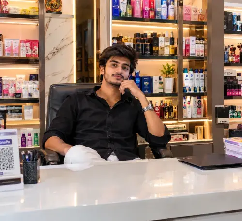 Shop keeper cinematic photo — AI Photo Editing Prompt on Faymas