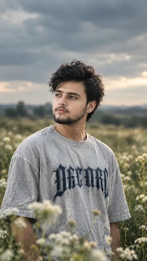 "Moody Wildflower Meadow Portrait" — AI Photo Editing Prompt on Faymas