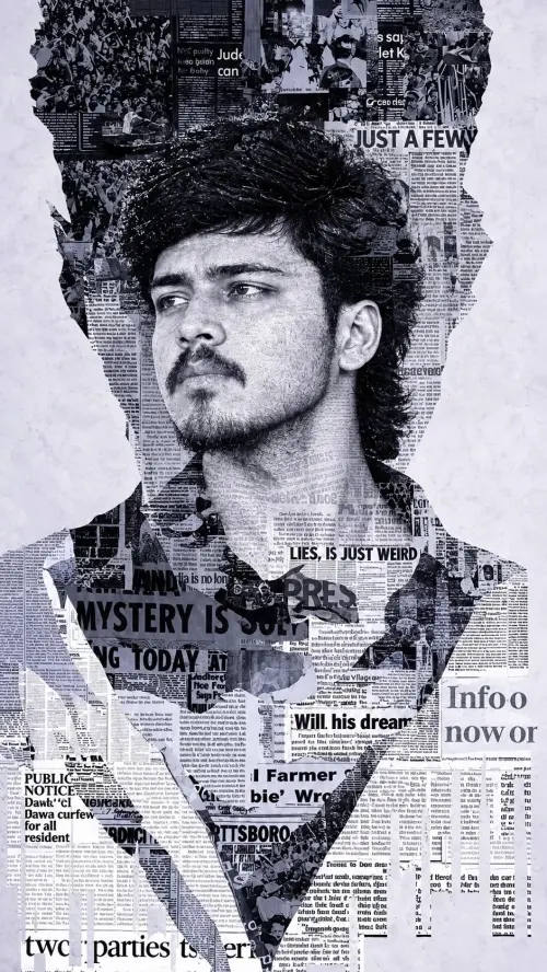 Newspaper Noir – Editorial Collage Portrait — AI Photo Editing Prompt on Faymas