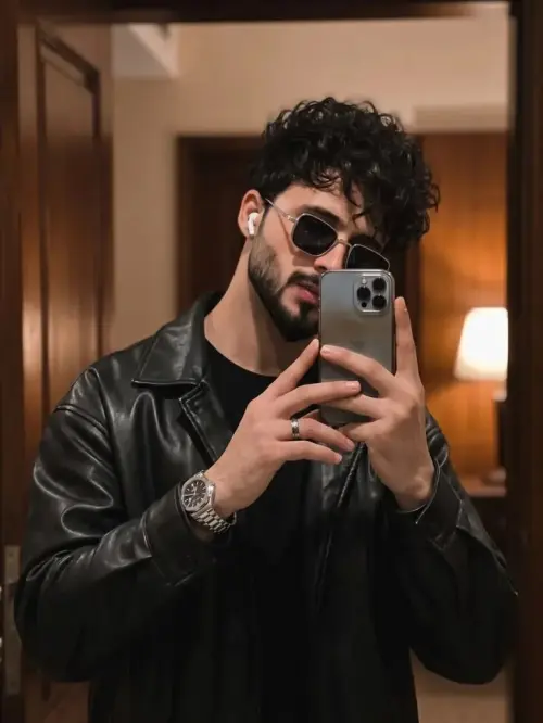 "Midnight Swagger – The Mirror Look" 🖤😎 — AI Photo Editing Prompt on Faymas
