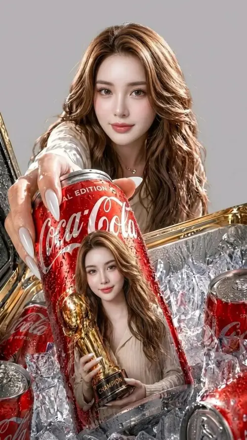 Coca-Cola Champion – Luxury Refreshment Advertising Portrait — AI Photo Editing Prompt on Faymas