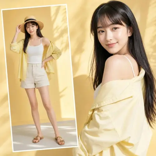 Ultra-Realistic High-Fashion Editorial Composition Featuring the SAME Model Shown Generate a product advertising prompt — AI Photo Editing Prompt on Faymas