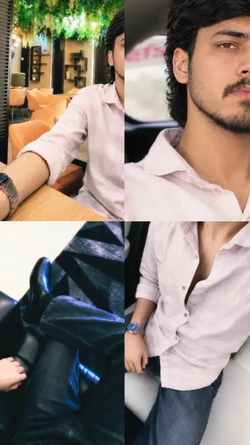 Realistic Aesthetic Boy Photo Collage – 4 Panel Portrait — AI Photo Editing Prompt on Faymas