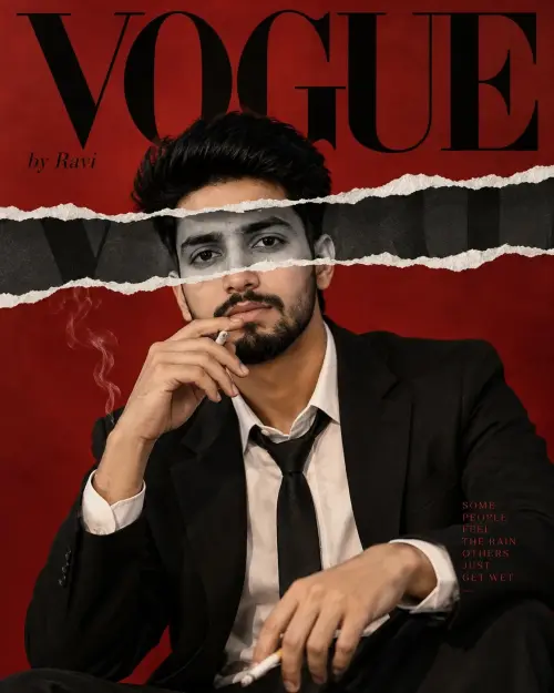 Editorial Fashion-Magazine Poster 😈 — AI Photo Editing Prompt on Faymas