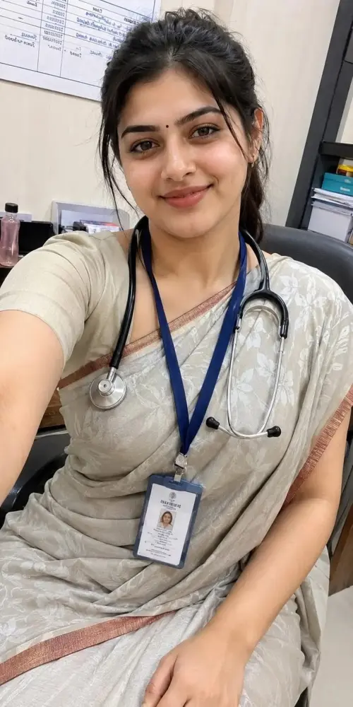 Professional Indian Doctor Portrait – Elegant Medical Selfie — AI Photo Editing Prompt on Faymas