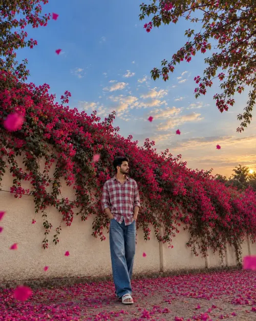 Bougainvillea Garden Portrait — AI Photo Editing Prompt on Faymas
