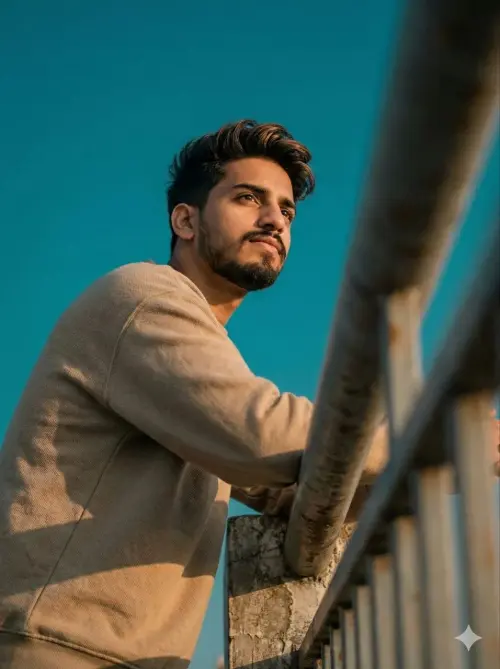 Viral Low Angle Portrait — AI Photo Editing Prompt on Faymas