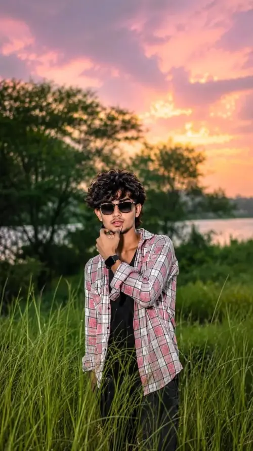 Dreamy Sunset Portrait in Green Fields | Cinematic Photography — AI Photo Editing Prompt on Faymas