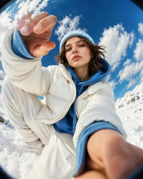 Ultra-Premium Streetwear Portrait Captured from an Extreme Overhead Fisheye Lens Generate a packaging design prompt feat — AI Photo Editing Prompt on Faymas