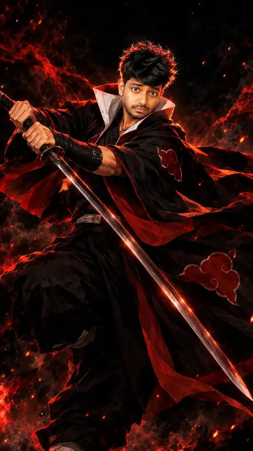 DARK SHINOBI WARRIOR — REAL FACE IDENTITY LOCK — AI Photo Editing Prompt on Faymas