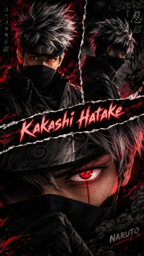 KAKASHI HATAKE — REAL FACE IDENTITY LOCK — DARK RED SHARINGAN WALLPAPER — AI Photo Editing Prompt on Faymas
