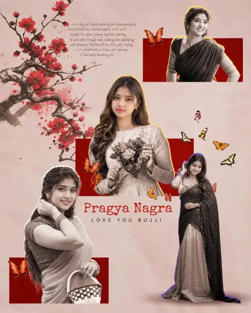 Pragya Nagra – Love You Bujji | Romantic Floral Photo Collage — AI Photo Editing Prompt on Faymas