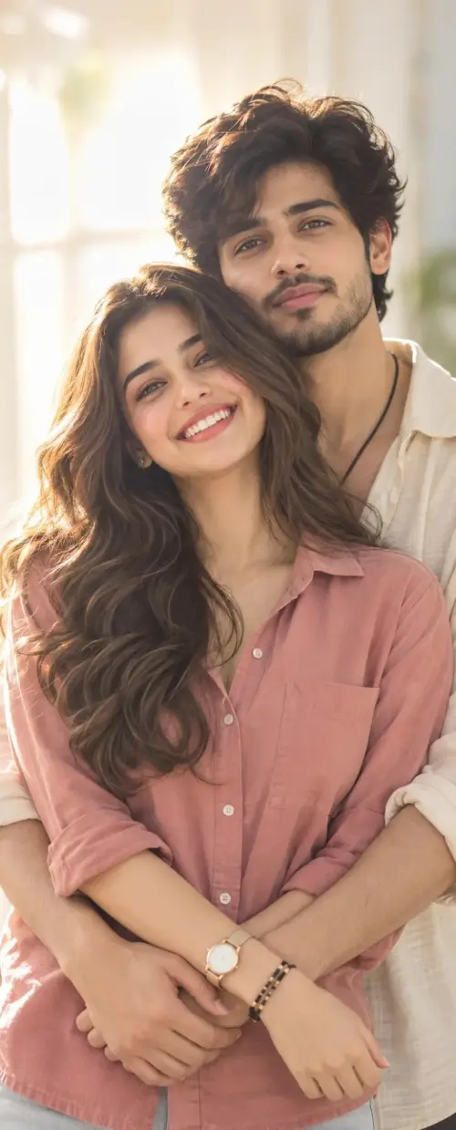 💗✨ Romantic Couple Portrait AI Photo Prompt | Warm Instagram Aesthetic — AI Photo Editing Prompt on Faymas