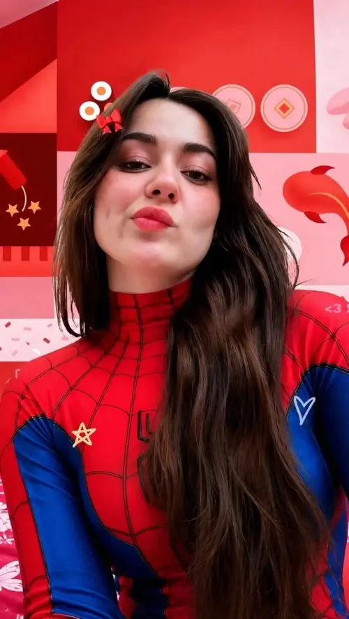 Red & Blue Spider-Girl Selfie — AI Photo Editing Prompt on Faymas