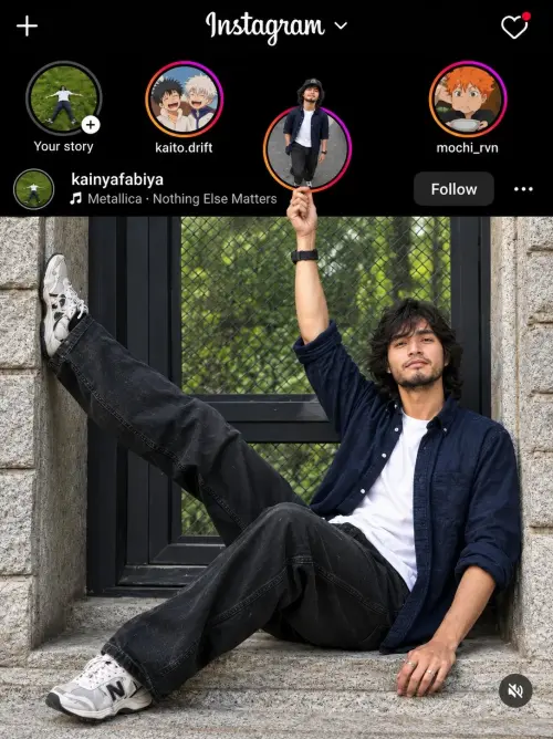 Instagram mobile app screenshot. — AI Photo Editing Prompt on Faymas