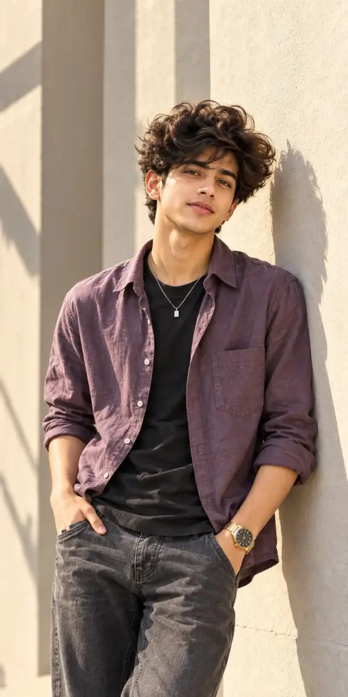Dusty Purple Outfit Aesthetic 💜 | AI Boy Portrait Prompt 2026 | Instagram Trending Photo — AI Photo Editing Prompt on Faymas