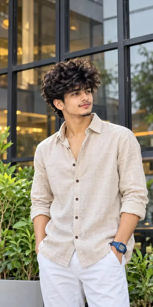 🔥 Trending AI Boy Portrait 2026 | Beige Shirt Aesthetic | Viral Instagram Photo Editing Prompt — AI Photo Editing Prompt on Faymas