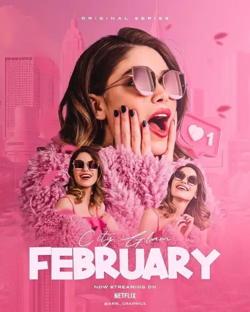 Pink City Glam – Luxury Fashion Magazine Poster — AI Photo Editing Prompt on Faymas