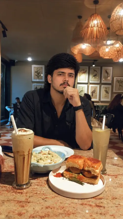 Cozy Café Date — Warm Evening Vibes ☕🍔 — AI Photo Editing Prompt on Faymas