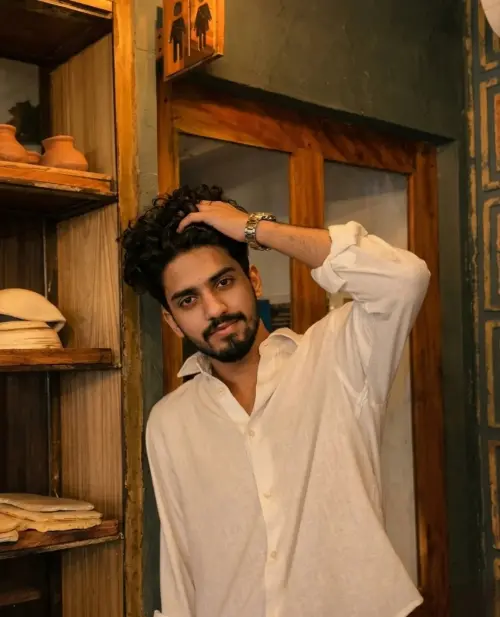 Stylish Men’s Portrait in White Shirt | Vintage Aesthetic Photography — AI Photo Editing Prompt on Faymas