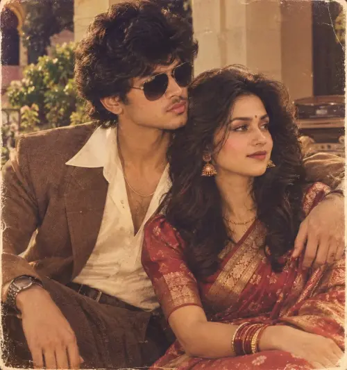 Vintage 80s couple — AI Photo Editing Prompt on Faymas