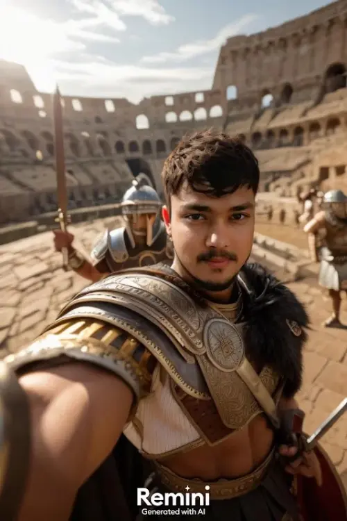 Gladiator Selfie in the Colosseum — AI Photo Editing Prompt on Faymas