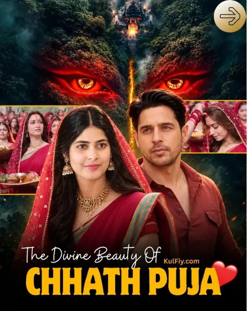 The Divine Beauty of Chhath Puja | Cinematic Festival Poster — AI Photo Editing Prompt on Faymas