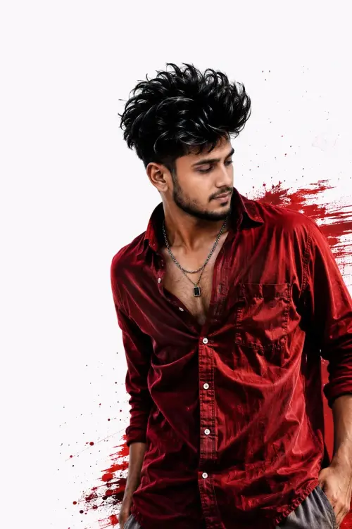 Crimson Red Cinematic Portrait — AI Photo Editing Prompt on Faymas